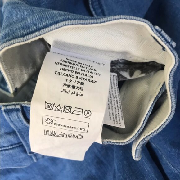 Stella McCartney Flare Boot Leg Jeans Raw Hem Straight Stretch Zip Fly Italy 26 - Picture 14 of 16